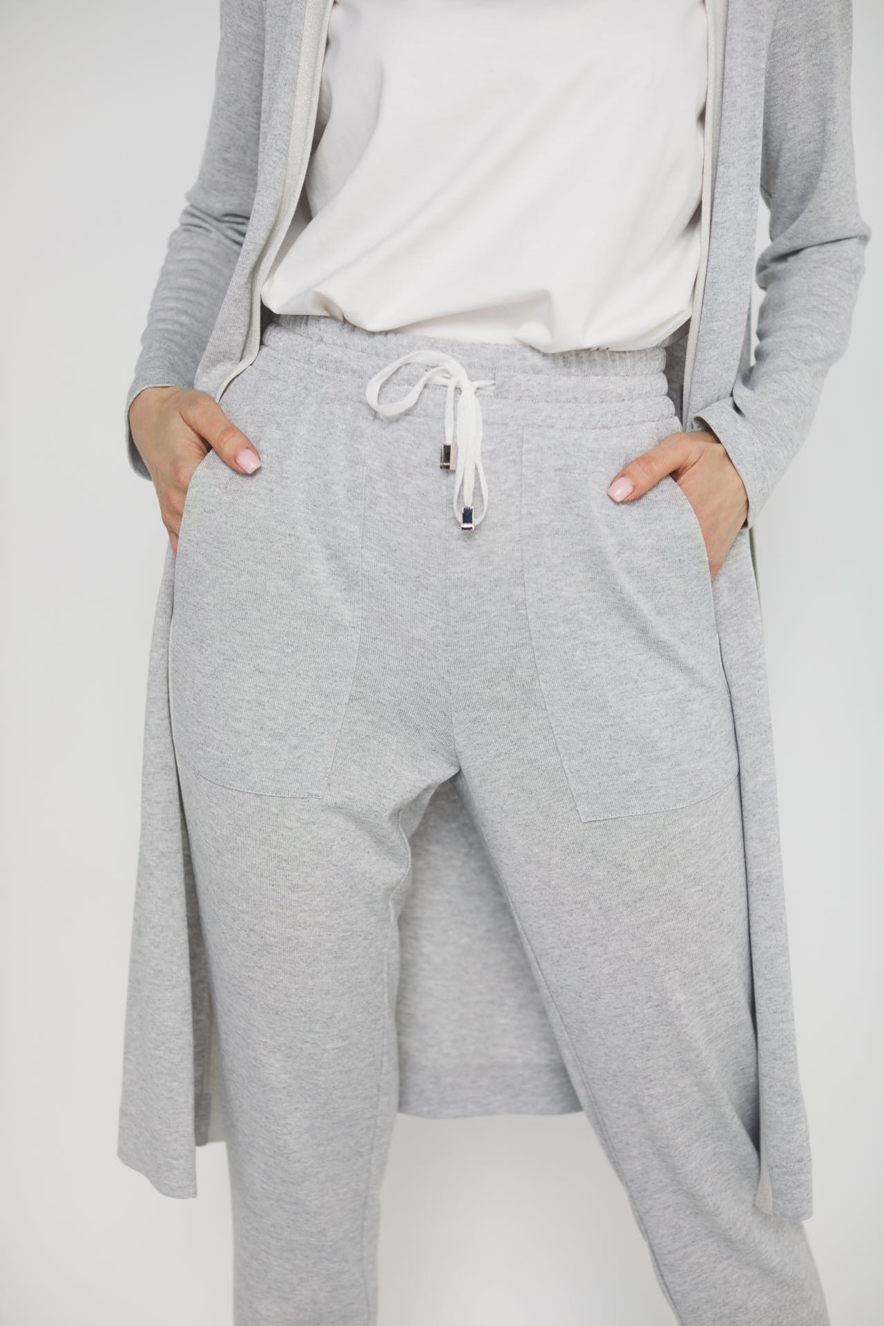 A set of cardigan with pants, a thin sweater