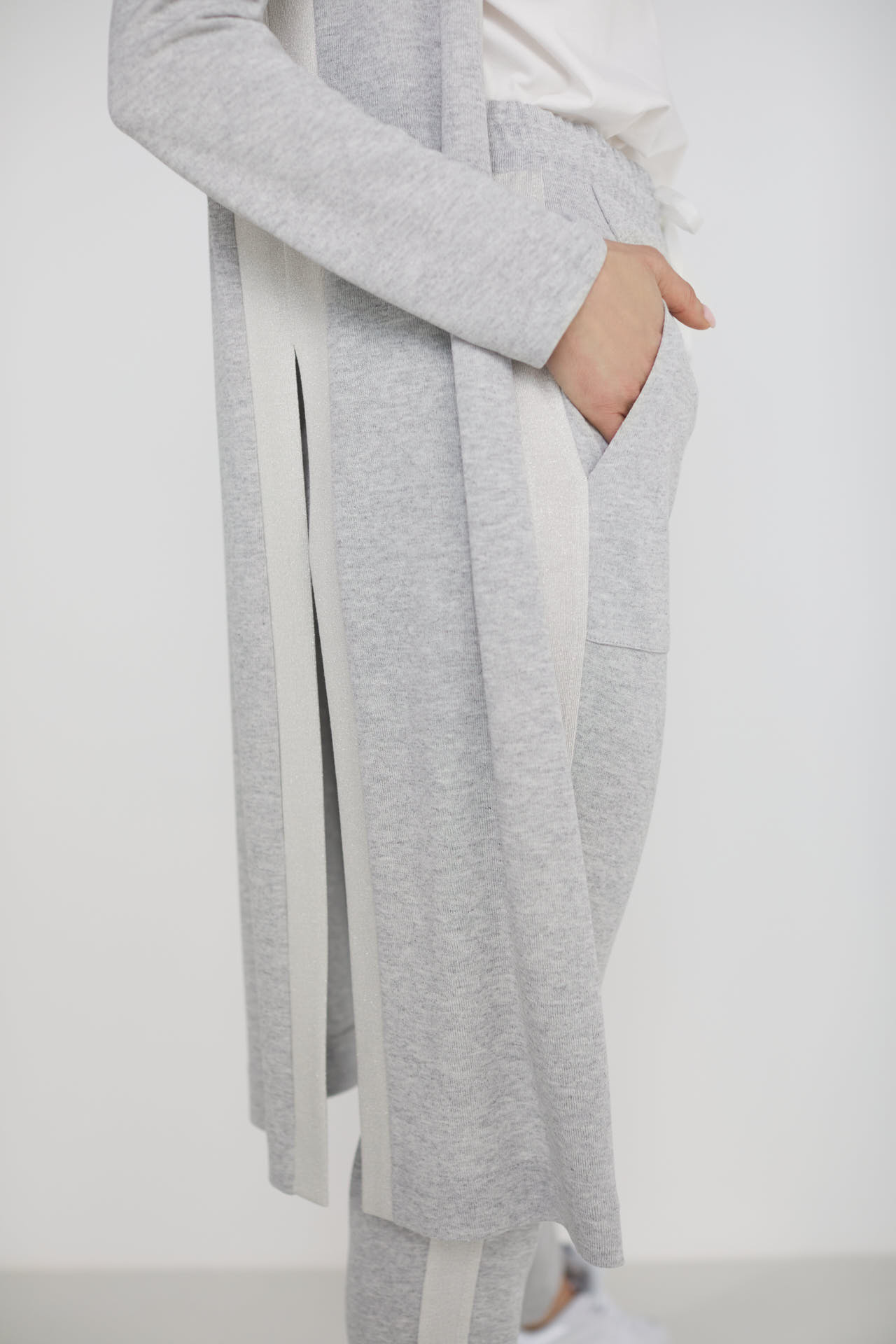 A set of cardigan with pants, a thin sweater